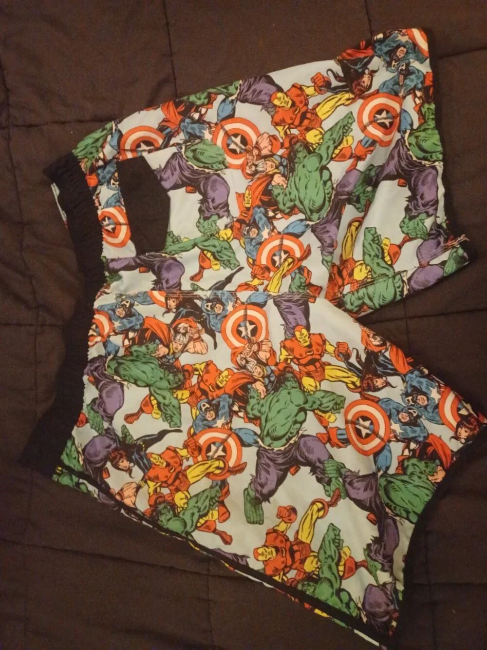 Superhero swim trunks